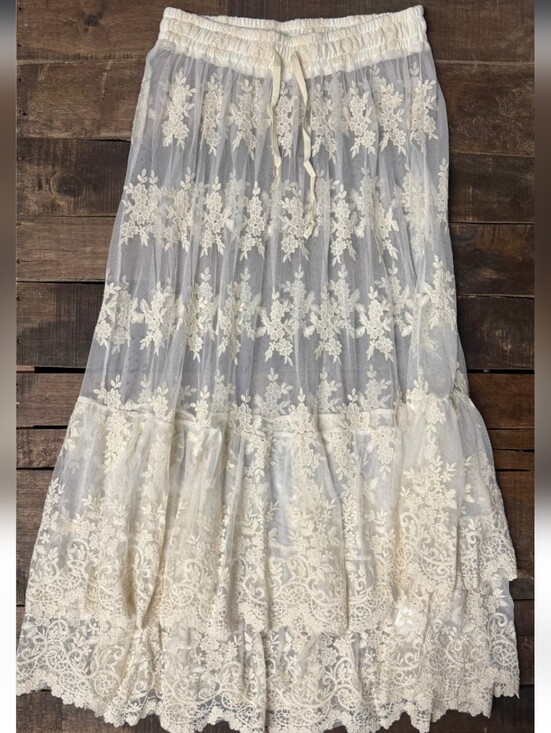 Jaded Gypsy Dresses & Skirts - NEW Whispered Skies Skirt - Parchment Boho Maxi Skirt